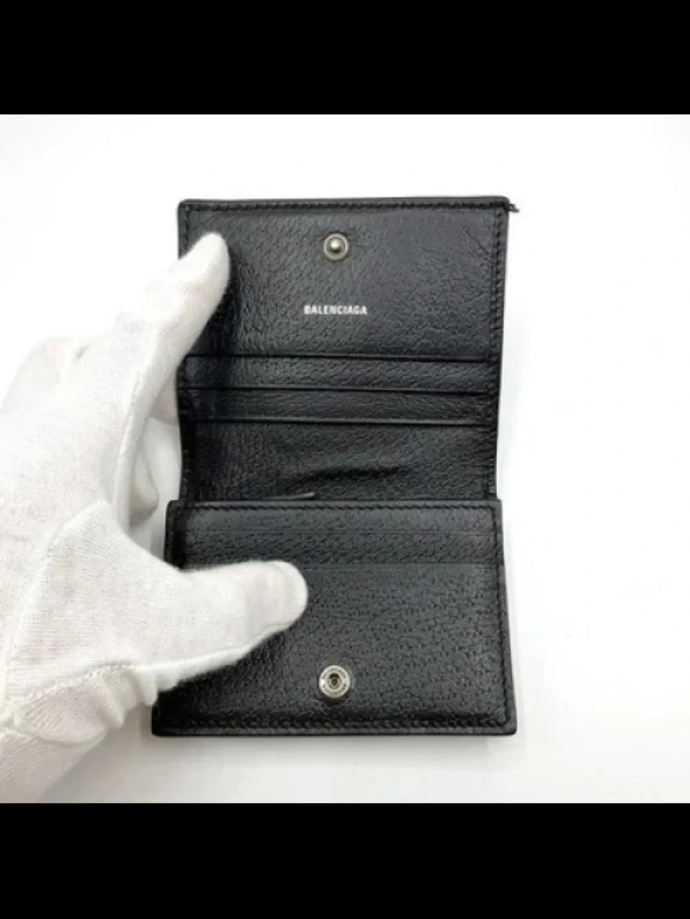 Gucci X Balenciaga Black Card Holder with Red and Navy Web Stripe